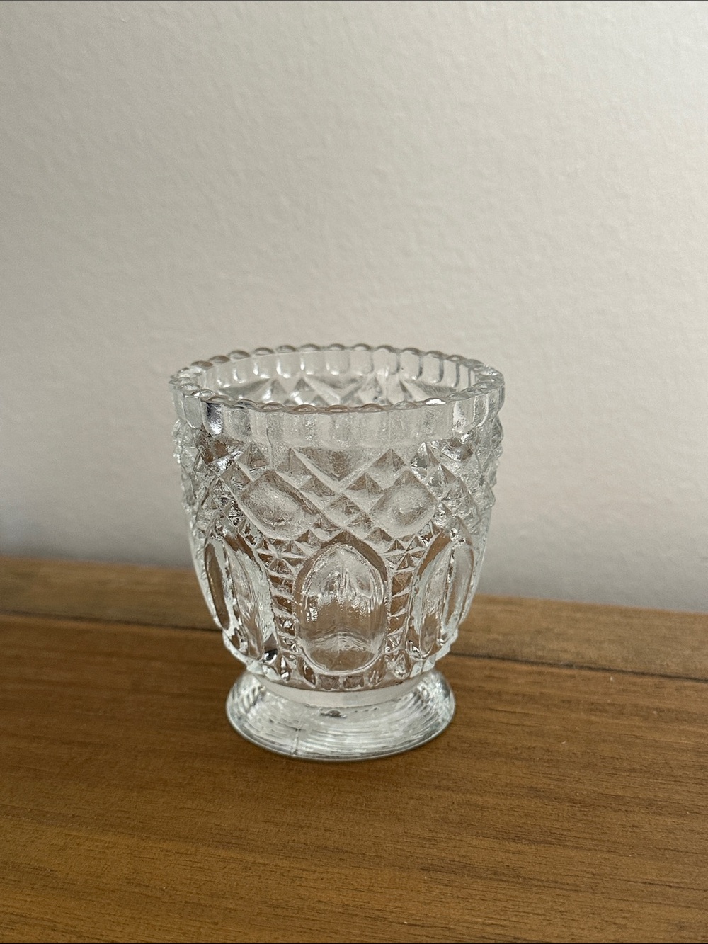 Clear Pressed Glass  - Textured Vintage Style